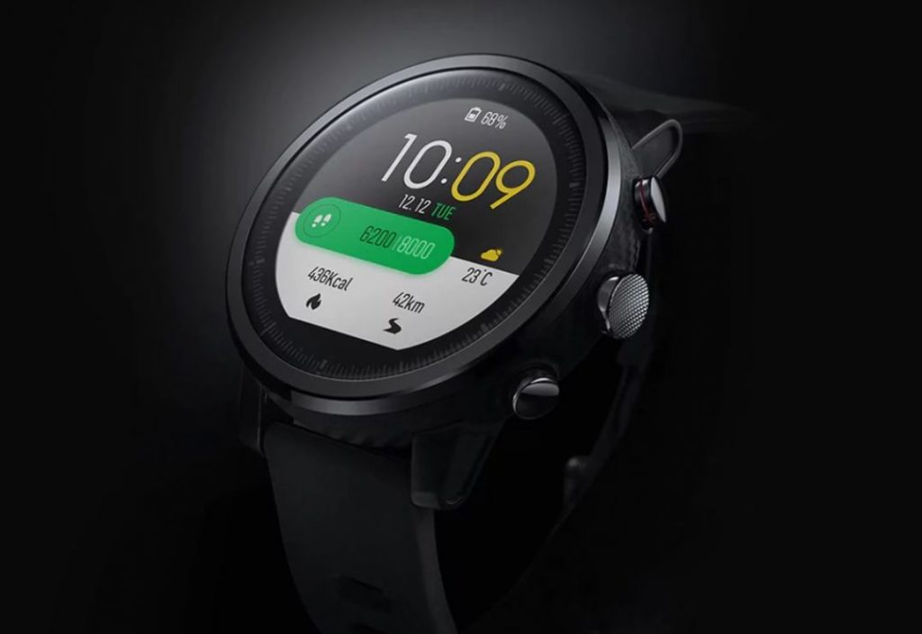 Bluetooth okosóra, szilikon szíj, vízálló, Xiaomi Amazfit Stratos, fekete, gyári Bluetooth okosóra, szilikon szíj, vízálló, Xiaomi Amazfit Stratos, fekete, gyári